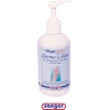 Flasche der Sänger Hautschutzcreme Derma Lotion mit Pumpspender und abgebildeten Händen.