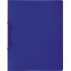 Transluzentes blaues Ringbuch mit zwei Ringen und geschlossener Vorderseite.