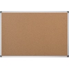 Kork-Pinnwand mit Alurahmen und Kunststoffecken, 90 x 60 cm, für Pinnnadeln geeignet.