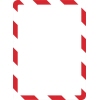 Magnetrahmen mit rot-weißer Streifenmarkierung und breiter Öffnung für Dokumente.