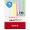 Karteikarten im Format DIN A7 quer, 100 Stück in verschiedenen Farben.