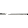 Schwarzer Faber-Castell Fineliner ECCO PIGMENT 0,05 mm mit offenem Deckel.