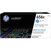 HP Toner 656X cyan in Verpackung, geeignet für LaserJet-Modelle.