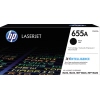 Schwarze HP Tonerkartusche 655A in originaler Verpackung mit JetIntelligence-Technologie.
