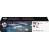 HP Tintenpatrone 991X in magenta mit Verpackung und Produktinformationen auf der Vorderseite.