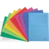 Bunte Sichtmappen mit transparentem Fenster und linierten Beschriftungsfeldern, 10 Stück.