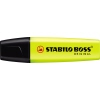 Gelber Textmarker mit schwarzem Kappenende und der Aufschrift STABILO BOSS ORIGINAL.