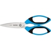 Universalschere mit symmetrischem Design und rutschfesten Griffen in Blau und Schwarz.