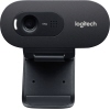 Schwarze Logitech Webcam C270 mit integrierter Halterung und 720p Kamera.