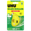 Gelber Kleberoller mit innovativer SMART DOT Technology, abgebildet auf einer Verpackung.