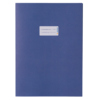 Dunkelblauer Heftschoner im DIN A5 Format mit beschriftbarem Feld.