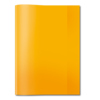Oranger, transparenter Heftschoner DIN A4 auf weißem Hintergrund.