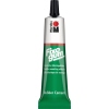 Grüne Tube mit elastischem Klebstoff für grafische Anwendungen und Hobby, mit schwarzer Kappe.