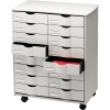 Rollcontainer mit 16 Schubladen, mobil auf Rollen und einer Tragkraft von bis zu 30 kg.