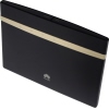 Schwarzer Huawei Router B525s mit rechteckigem Design und goldfarbener Leiste für Indikatoren.