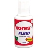 Weißer Fläschchen mit Korrekturflüssigkeit, 20 ml, auf rotem Grund mit grünen Blättern.