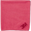 Rotes Mikrofaser-Reinigungstuch mit einem weichen Griff und dem Aufdruck '3M'.