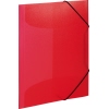 Rote transluzente Sammelmappe DIN A4 mit Gummiband zum Schutz von Dokumenten.