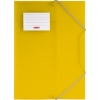 Gelbe, transluzente Sammelmappe im DIN A4 Format mit einem beschriftbaren Etikett.
