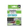 DYMO Schriftbandkassette D1 19 mm x 7 m in Verpackung mit weißen und schwarzen Etiketten.