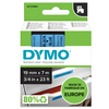 DYMO Schriftbandkassette D1 19 mm x 7 m in blau schwarz in Produktverpackung.