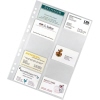 Transparente Visitenkartenhülle mit mehreren Fächern für Karten im Hochformat.
