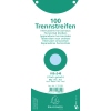 Hellblaue Trennstreifen mit zwei Lochungen zur individuellen Beschriftung und Einteilung.