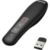 Schwarzer Wireless Presenter mit rotem Laserpointer und USB-Empfänger, im Produktabbildung.