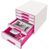 Leitz Schubladenbox WOW CUBE *5 Schubladen* pink/weiß Produktbild pa_ohnedeko_1 S