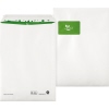 Weißer Umschlag im DIN C4 Format mit Fenster und grünem Innendruck, umgeben von einem Naturmotiv.