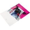 Leitz Eckspanner in pink, geöffnet mit Dokumenten darin, zeigt vielseitige Nutzung und Design.
