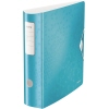 Eisblauer Leitz Ordner Active WOW aus Kunststoff mit dekorativer Oberflächenstruktur.