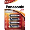 Verpackung mit vier AA-Batterien der Marke Panasonic Pro Power.
