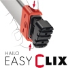 Detailansicht des Hailo EasyClix Wechsel-Fußsystems für die Stehleiter.
