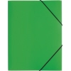 Grüne DIN A4 Eckspanner-Mappe mit schwarzem Gummiband zur Ablage von Unterlagen.
