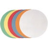 Kreisrunde Moderationskarten in verschiedenen Farben, Durchmesser 14 cm, aufeinandergelegt.