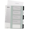 Zahlenregister mit beschriftbarem Deckblatt und fünf Registertabs in schwarz/weiß.