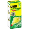 Nachfüllkassette für UHU Kleberoller in gelber Verpackung mit Recyclinginformationen.