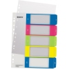 Mehrfarbiges Zahlenregister mit fünf Registertabs und PC-beschriftbarem Deckblatt.