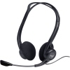 Schwarzes On-Ear-USB-Headset mit verstellbarem Mikrofon und weichen Ohrpolstern.