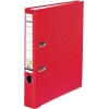Roter Ordner aus Kunststoff mit zwei Ringen und beschriftbarem Rücken, DIN A4, 50 mm.