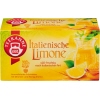 Packung mit Teebeuteln für italienischen Limone-Tee, abgebildet mit einer Teekanne und Zitrone.