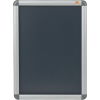 Bilderwechselrahmen in Silber mit entspiegelter PVC-Abdeckung und aufklappbaren Rahmenprofilen.