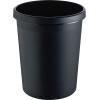 Schwarzer Papierkorb mit geradem Design und breitem Rand, geeignet für Abfalltrennung.
