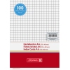Karteikarten DIN A6 quer in kariertem Design, verpackt in einem Stapel mit 100 Stück.