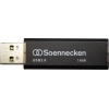 USB-Stick mit 16 Gbyte Speicherkapazität und USB 3.0-Anschluss in schwarzem Gehäuse.