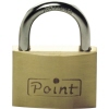 Vorhängeschloss mit goldenem Gehäuse und verchromtem Bügel, beschriftet mit 'Point'.