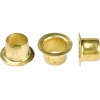 Drei Ösen aus vernickeltem Stahl in goldener Farbe für präzise Bindungen.