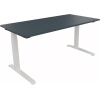 Schreibtisch in verkehrsweiß und lavagrau, maße 1.600 x 645-1.275 x 800 mm.