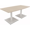 Konferenztisch communication *1.800 x 720 x 800/900 mm (B x H x T)* *verkehrsweiß* akazie hell Produktbild pa_produktabbildung_1 S